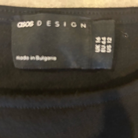 ASOS Black Pleated Dress with Belt - Picture 2 of 5